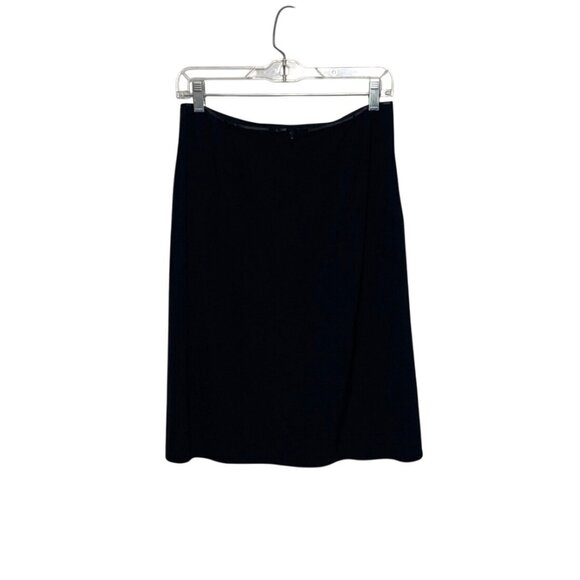 Vtg Y2k Banana Republic Women's Black Lined A-Line Skirt Size 6 Wool Blend - Picture 2 of 7
